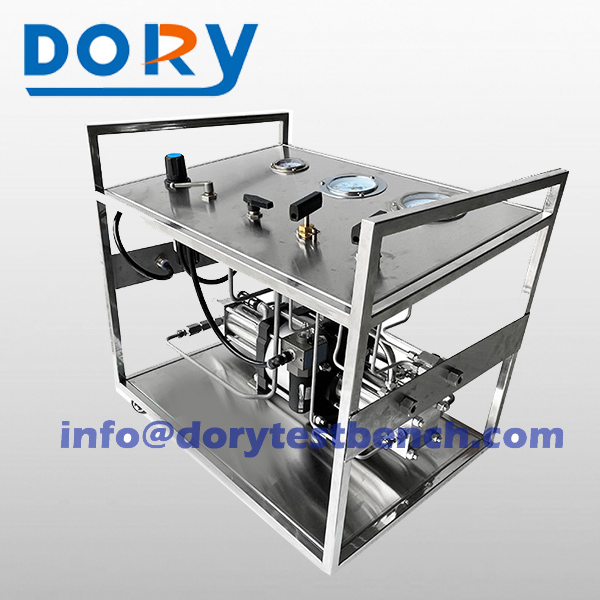 Portable Air Driven Gas Booster Pump Hydraulic Pressure Test Rig 